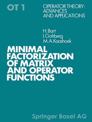 cover image of Minimal Factorization of Matrix and Operator Functions